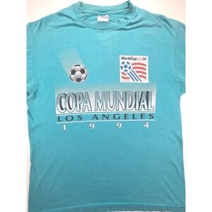 Vintage 1994 World Cup USA Copa Mundial Los Angeles T-Shirt Mens XL Teal Trench